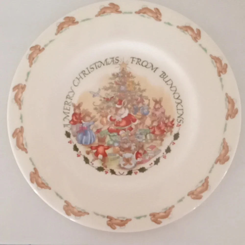 Royal Doulton Bunnykins Bone China Christmas Plate And Cup Set